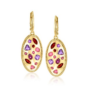 Ross-Simons 2.70 ct. t.w. Multi-Gemstone Drop Earrings in 18kt Gold Over Sterling - 1 of 4