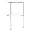 vidaXL 2-Tier Side Table Transparent 15" Tempered Glass - 3 of 4