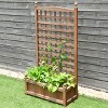 Tangkula set of 2  Wooden Plant Box Flower Plant Growing Box Holder with Trellis - 2 of 4