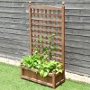 Tangkula set of 2  Wooden Plant Box Flower Plant Growing Box Holder with Trellis - image 2 of 4