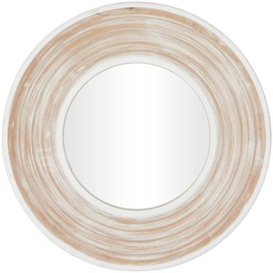 35"x35" Wooden Wall Mirror with White Wash Effect Cream - Olivia & May: No Assembly, MDF Frame, Indoor Use - 1 of 4