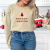 Simply Sage Market Women's Graphic Sweatshirt Embroidered Rockin' Around Tree -Red Ink - 3 of 3