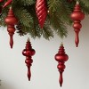 Northlight Shatterproof 4-Finish Finial Christmas Ornaments - 7" - Red Hot - 8ct - 3 of 3