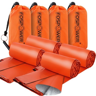 FosPower Emergency Sleeping Bag, Tough and Durable Mylar Thermal Sack with Survival Whistle for Survival Kits, Camping Accessories, Outdoors, Hiking