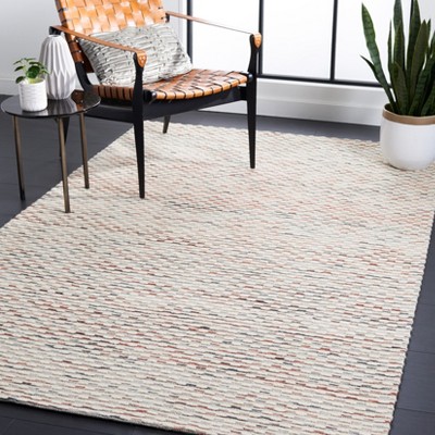 Marbella Beige and Rust Handwoven Wool Area Rug