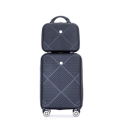 2 Piece Luggage Set,14"+20" ABS Lightweight Suitcase,20 Inch Spinner Wheel Luggage,14 Inch Makeup Box,Carry On Suitcase-Cuddlewood