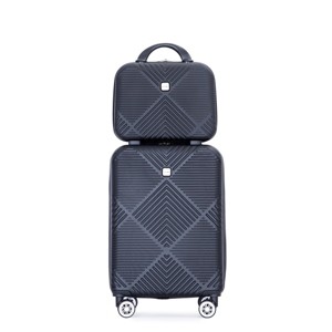 2 Piece Luggage Set,14"+20" ABS Lightweight Suitcase,20 Inch Spinner Wheel Luggage,14 Inch Makeup Box,Carry On Suitcase-Cuddlewood - 1 of 4