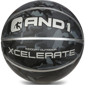 AND1 Xcelerate Rubber Basketball: Regulation Size 7 (29.5”) Streetball, Made for Indoor/Outdoor Basketball Games, Black Camo - 1 of 4