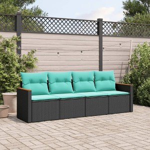 vidaXL Garden Sofa Set Black PE rattan Large Modular Garden Sofa Set - 1 of 3