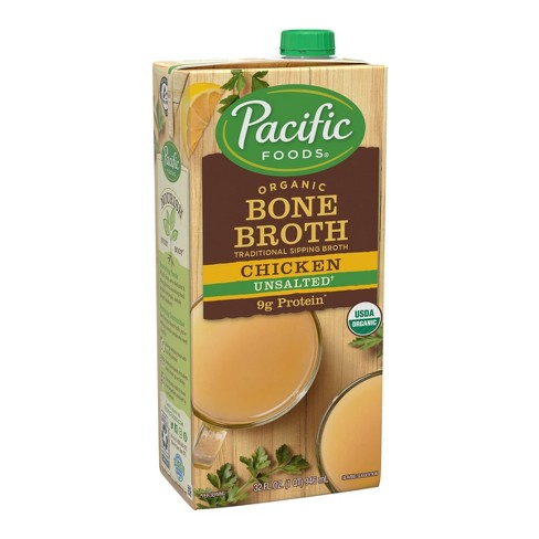 Pacific Foods Organic Gluten Free Unsalted Chicken Bone Broth - 32oz - image 1 of 4