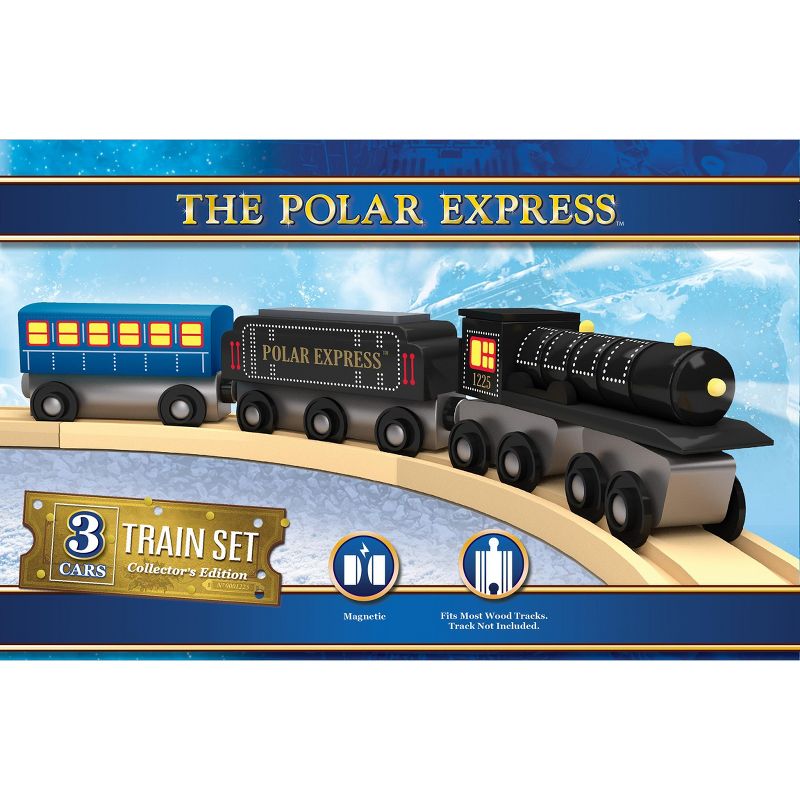 MasterPieces Wood Train Sets - The Polar Express 3 Piece Train Set., 1 of 8