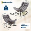 TackView Rocking Chair with Footrest, Oversized Patio Papasan Chairs with Cushion - 3 of 4