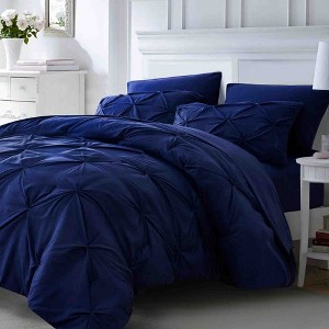 BAGOKIE 7 Pieces Pintuck Solid Bed-in-a-Bag Comforter Set - 1 of 4