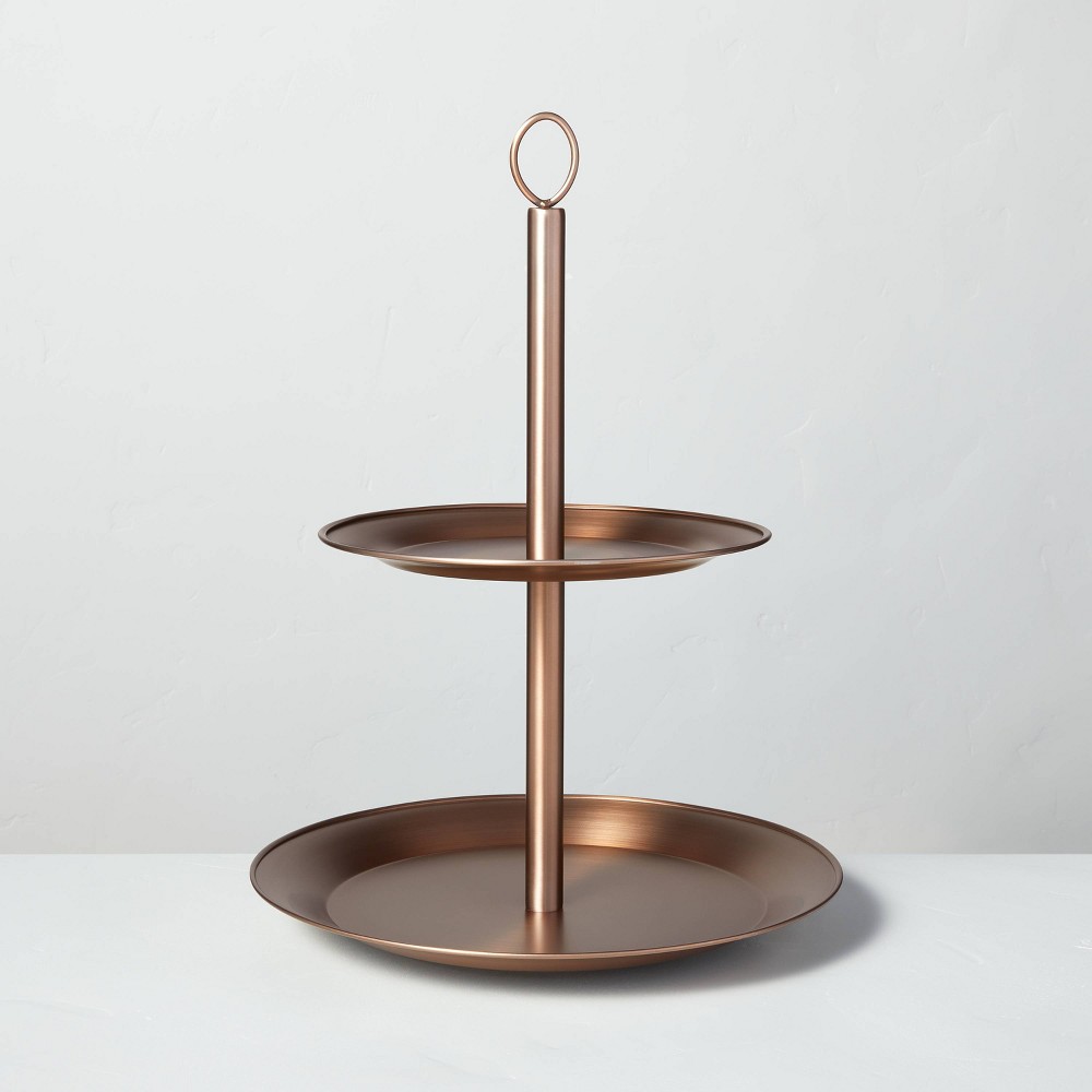 Two-Tier Metal Serve Stand Antique Copper - Hearth & Hand with Magnolia