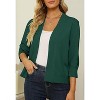 Women's 3/4 Sleeve Open Front Cropped Cardigan Sweater Elegant Shrugs for Women - 2 of 4