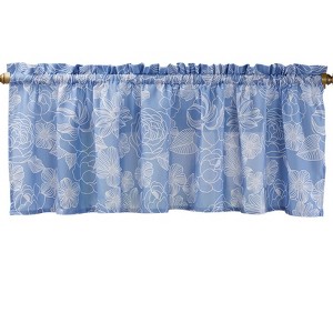 The Lakeside Collection Blue Floral Bath Collection - Valance - 1 of 3