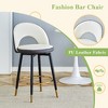 Lyngins 360° Swivel Bar Stools Set of 2, Counter Height Bar Stool, Ergonomic Counter Stools, Waterproof PU Upholstered Bar Chair with Metal Legs - 3 of 4