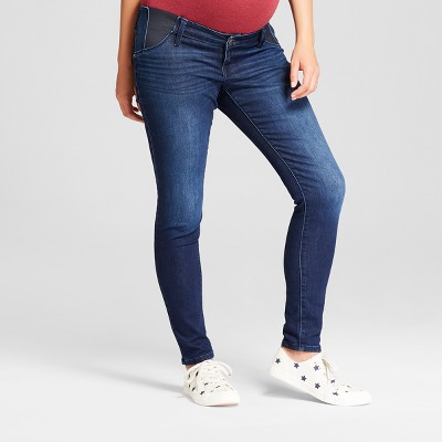 High-Rise Inset Panel Skinny Maternity Jeans - Isabel Maternity by Ingrid & Isabel™ Dark Wash 14
