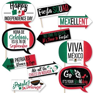 Big Dot of Happiness Funny Viva Mexico - Mexican Independence Day Party Photo Booth Props Kit - 10 Piece - 1 of 4