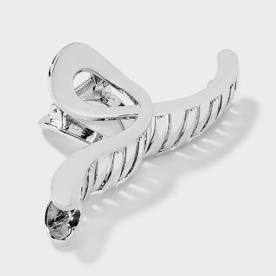 Plastic Loop Claw Hair Clip - A New Day™ Silver