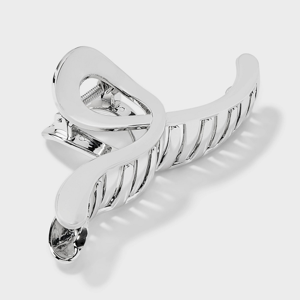 Plastic Loop Claw Hair Clip - A New Day™ Silver: Fashion Styling Accessory