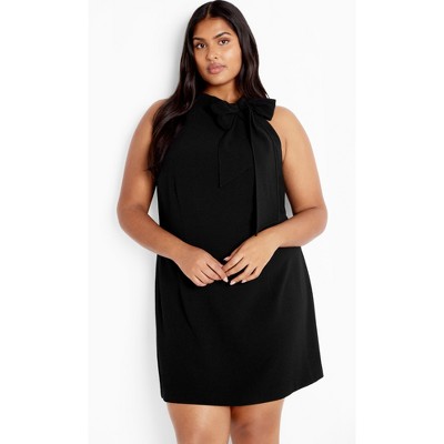 Women's Plus Size Karter Bow Dress - black | CITY CHIC