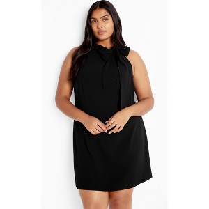 Women's Plus Size Karter Bow Dress - black | CITY CHIC - 1 of 4