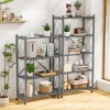 HONGGE 4/5-Shelf Foldable Storage Shelves with Wheels, Heavy Duty Metal Shelving, No Assembly Organizer Wire Shelf Rack for Garage Kitchen, Pantry - 3 of 4