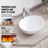 VEVOR Oval Vessel Sink, 16" x 13.4" Bathroom Vessel Sink Bowl Countertop, White Ceramic Bathroom Sinks Above Counter, Bowl Sink, White - 3 of 4