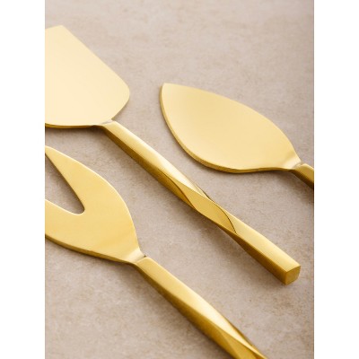 Oslo Gold Stainless Steel Cheese Knives Set of 3