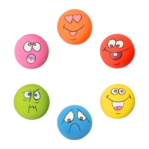 Itopfox Latex Dog Squeaky Toys, Rubber Soft Chewing Fetch Play Balls for Puppy Small Pets, 6-Piece Set for Mini and Small Breeds - 1 of 4