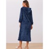 cheibear Women's Flannel Fluffy Plush Long Zip Front Bathrobe with Pockets - 4 of 4