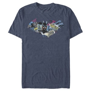 Men's Batman Shield Logo Classic Hero Collage T-Shirt - 1 of 4