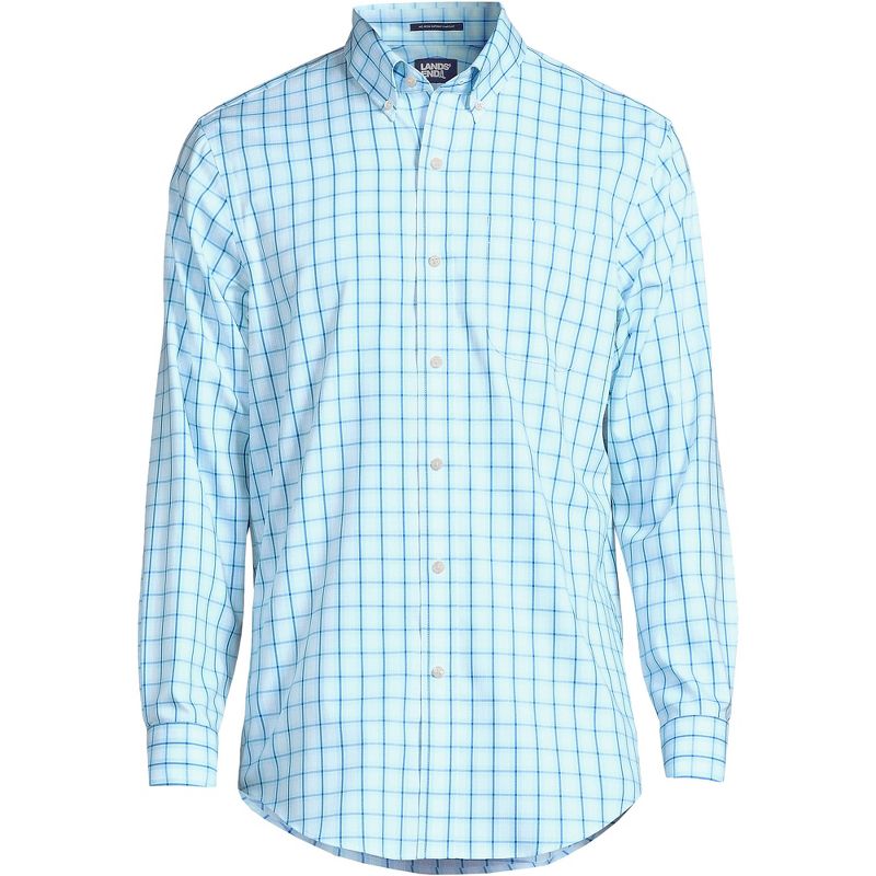 Lands' End Men's Traditional Fit Solid No Iron Supima Pinpoint Buttondown Collar Dress Shirt, 3 of 4