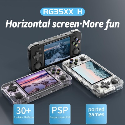 Voacle RG35XX H Retro Handheld Game , 3.5 Inch IPS Screen Built-in 64G TF Card 5528 Games Support TV Output 5G WiFi Bluetooth 4.2 (Transparent Black)