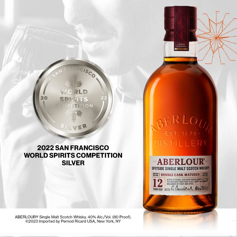 Aberlour 12yr Highland Single Malt Scotch Whisky - 750ml Bottle, 3 of 10