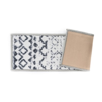 Distressed Black and White Bohemian Non-Slip Stair Treads Set