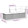 vidaXL Patio Sofa Set with Cushions, 3 Piece Poly Rattan Outdoor Furniture, Black and Blue, Modular Garden Seating - 3 of 4