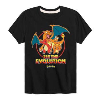 Boys' Pokemon Charmander See the Evolution Short Sleeve Graphic T-Shirt - Black