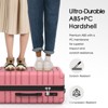 SKONYON 3-Piece Luggage Set, Durable ABS+PC Hardshell Suitcases with YKK Zippers, Spinner Wheels & TSA Lock, Pink - 2 of 4