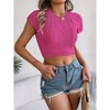 Coolmee Womens Cap Sleeve Crop Tops Summer Crew Neck Lightweight Knit Sweater Tank Tops - 4 of 4