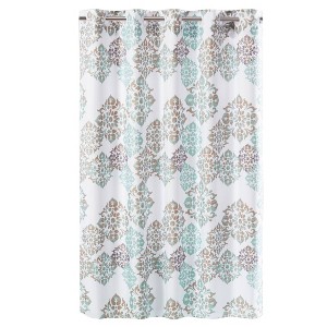 Alessandra Medallion Shower Curtain with Liner Spa Green - Hookless