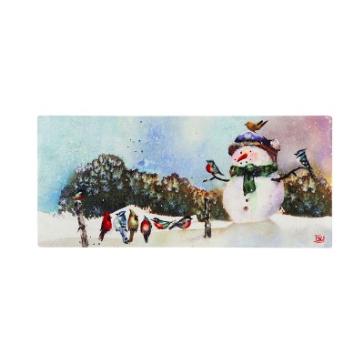 Evergreen Flag Snowman and Songbirds Sassafras Switch Mat