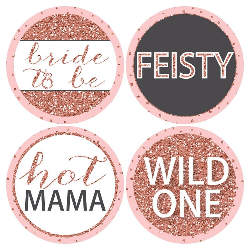 Big Dot of Happiness Bride Squad - Rose Gold Bridal Shower or Bachelorette Party Funny Name Tags - Party Badges Sticker Set of 12, 3 of 7