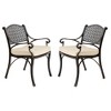 Kinger Home 2-Piece Outdoor Patio Chairs Set for 2,  Cast Aluminum Patio Furniture Chairs with Cushions - 2 of 4