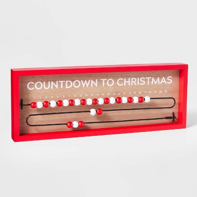 Wood Beads Countdown to Christmas Standing Advent Calendar Red/White - Wondershop™