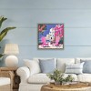 Stupell Industries Beach Chair Meetup in Pink Floating Frame Canvas Art - 3 of 4