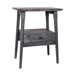 Kit Side Table Matte Black - East at Main: Mango Wood, No Assembly, Rectangle Accent Table - 1 of 4