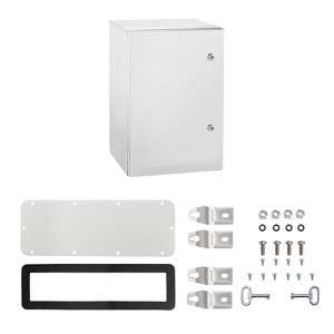 VEVOR Metal Electrical Enclosure, 24''x16''x12'', Wall-Mounted Junction Box in Carbon Steel, IP65 Weatherproof, with Mounting Plate, Gray-white - 1 of 4