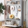 Vynxaria 4-in-1 Entryway Bench with Coat Rack, Cushion, and 4 Hooks - Stylish Hall Tree with Storage for Hallway and Living Room, 47.2'' Wide - 2 of 4
